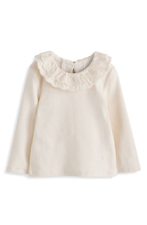 Next Kids' Eyelet Collar Cotton Top In Ivory