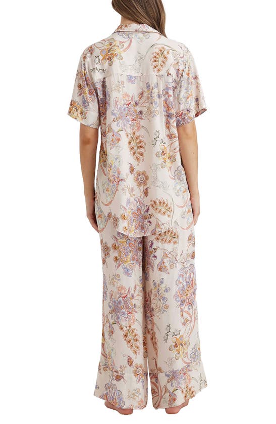 Shop Papinelle Coco Floral Pajamas In Cream