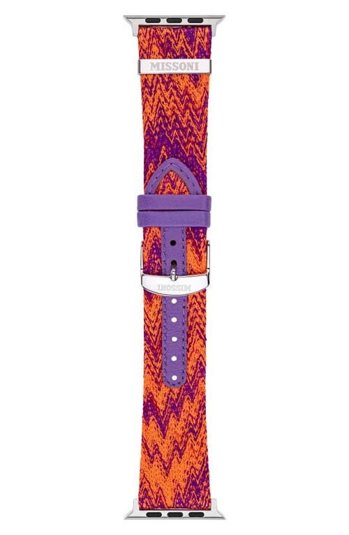 Missoni Multicolor Authentic Zigzag 24mm Textile Apple Watch® Watchband In Pink Multi