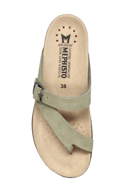 Mephisto Helen Toe Loop Sandal In Light Khaki