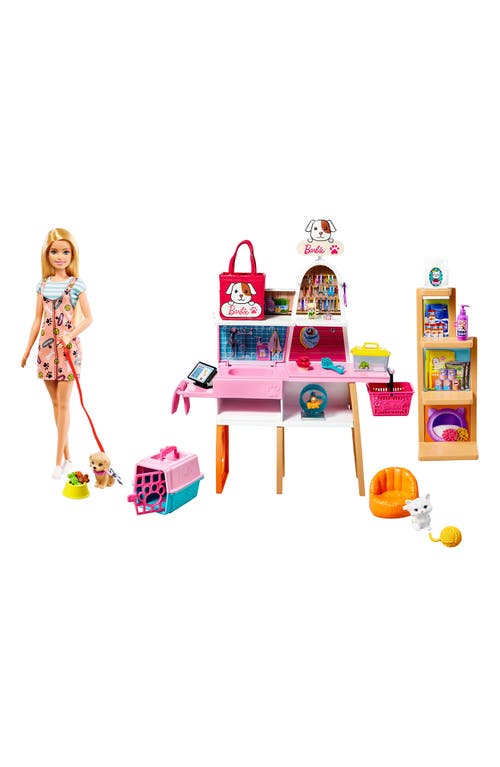 Mattel Barbie Doll (11.5" Blonde) and Pet Boutique Playset with 4 Pets, Color-Change Grooming Feature and Accessories in Multi at Nordstrom