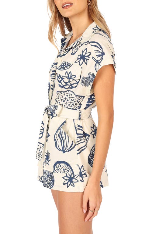 Petal And Pup Petal & Pup Georgina Cotton & Linen Romper In Blue