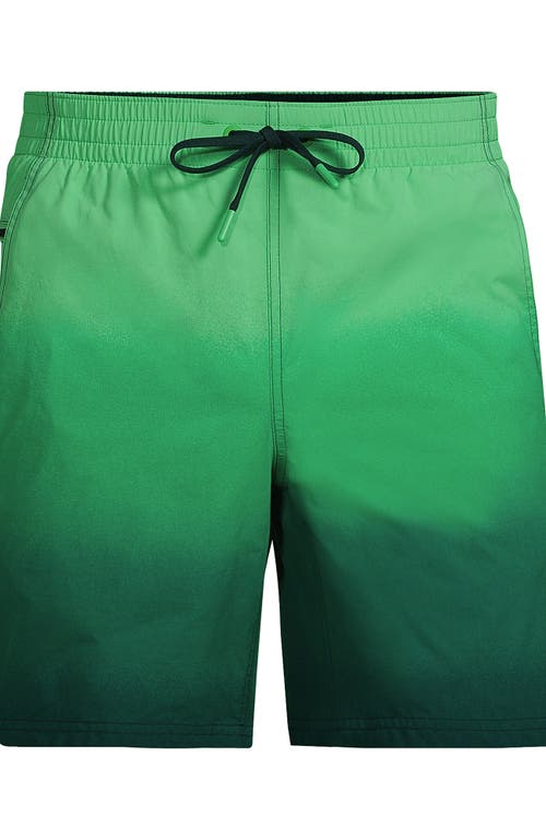 Shop Lands' End 7" Volley Swim Trunks In Deep Balsam/wintergreen Ombre