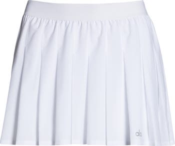Alo Yoga Women Varsity Tennis Skirt Limestone Pleated Elastic Waistband A  Line M