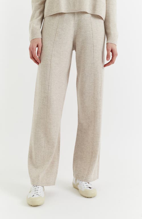 Shop Chinti & Parker Wool & Cashmere Wide Leg Track Pant In Oatmeal