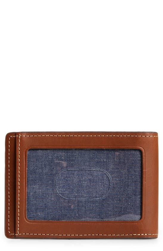 Nordstrom Wyatt Leather Card Case With Money Clip In Brown