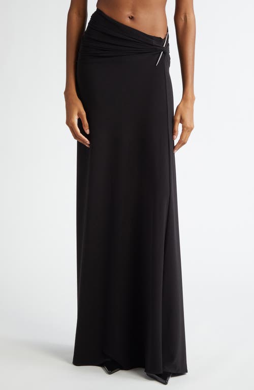 GRACE LING Pierced Dagger Jersey Maxi Skirt in Black 