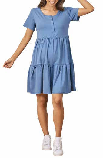 Nom Maternity Tessa Long Sleeve Jersey Maternity/Nursing Wrap Dress
