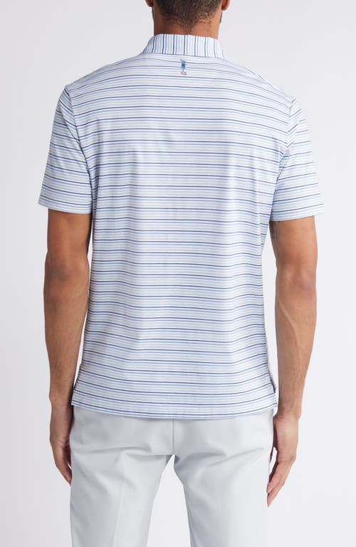 Shop Johnnie-o Linxter Stripe Cotton & Lyocell Blend Golf Polo In Lake