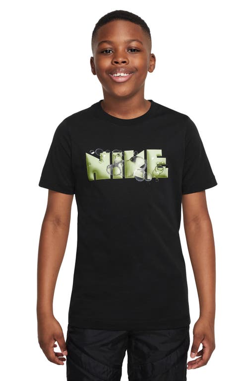 Nike Kids' Sportswear Cotton Graphic T-Shirt Black at