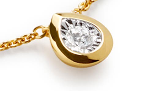 Shop Monica Vinader Lab Created Solitaire Diamond Pendant Necklace In 18ct Gold Vermeil/lab Dia