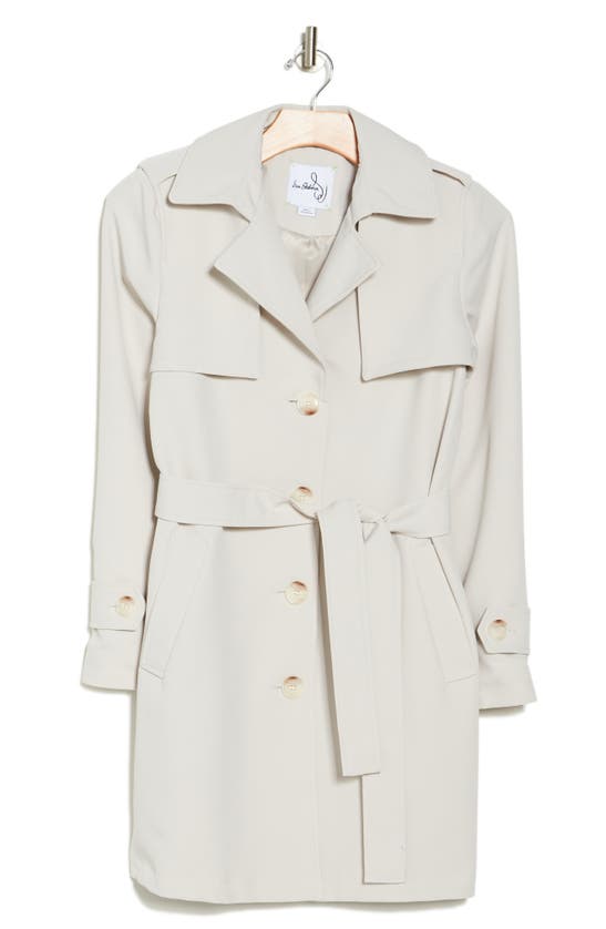 Sam Edelman Contrast Button Trench Coat In Feather Grey