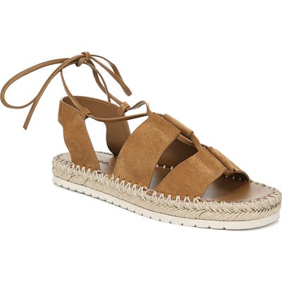 Vince Tibor Espadrille Tie Slingback Sandal- Brown
