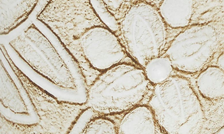 SONOMA SAGE HOME SONOMA SAGE HOME WHITE CERAMIC HANDMADE INTRICATELY CARVED DECORATIVE JAR WITH WOOD LID