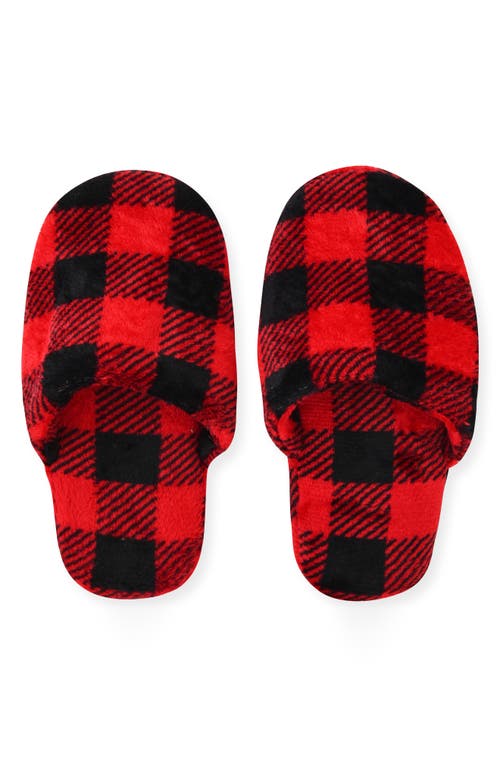 Sleep On It Kids' Plaid Fleece Robe & Slipper Set In Red