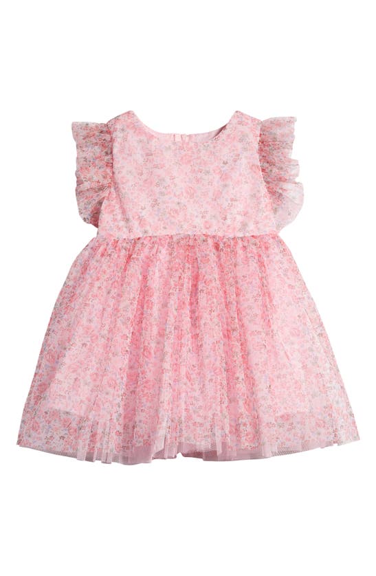 Shop Popatu Floral Print Tulle Dress In Pink