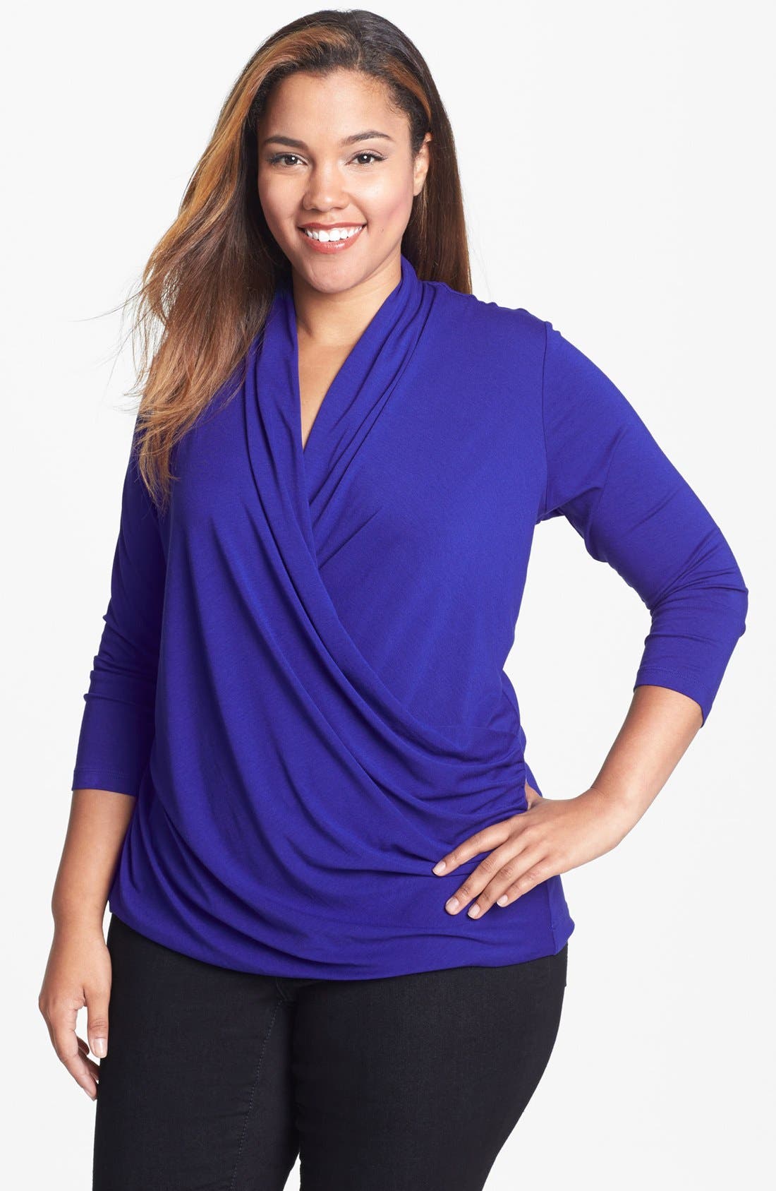 Vince Camuto Jersey Wrap Top (Plus Size) Nordstrom