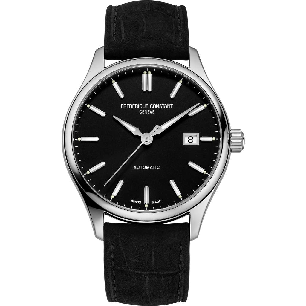 Frederique Constant Black Classics Index Automatic Watch In Silverone