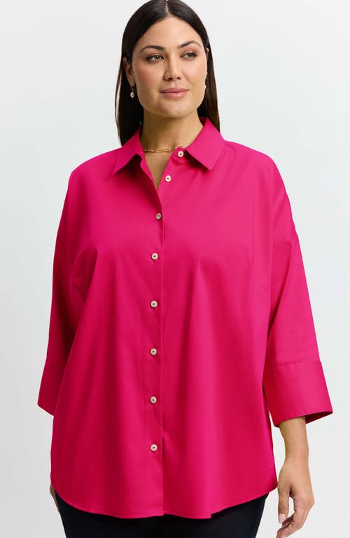 Shop Foxcroft Avery Stretch Button-up Shirt In Pink