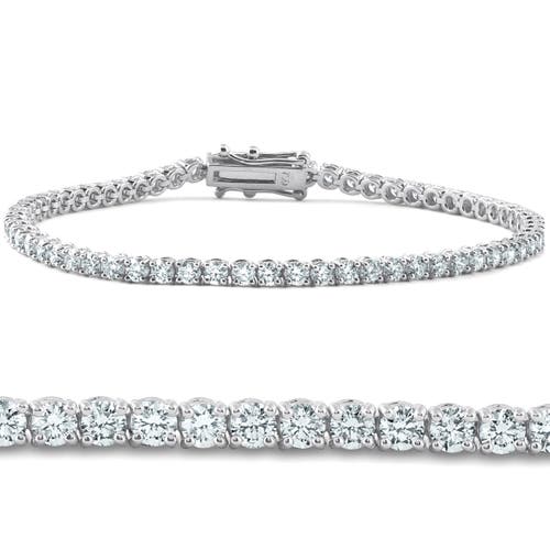 Shop Bliss Diamond 4 Carat Tw Round Cut Diamond Tennis Bracelet 14k Gold Lab Grown In 14k White Gold