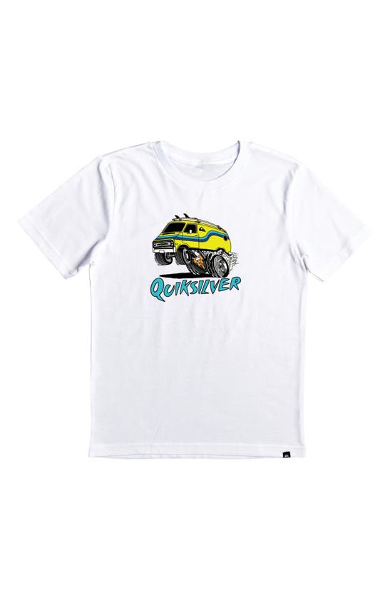 Shop Quiksilver Kids' Monster Van Cotton Graphic T-shirt In White