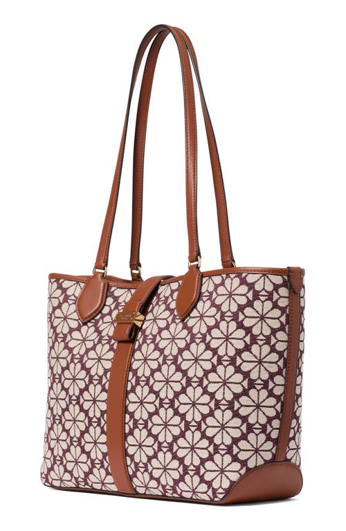 Shop Kate Spade New York Spade Flower Jacquard Tote In Burgundy Multi