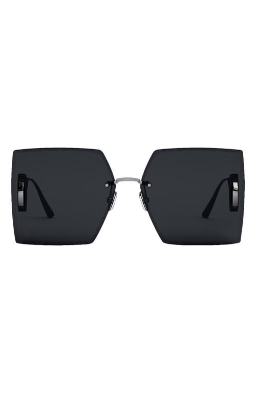 DIOR 30Montaigne 64mm Oversize Square Sunglasses in Gunmetal/Smoke
