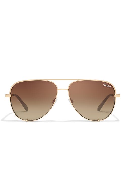 Shop Quay Australia High Key 55mm Aviator Sunglasses In Gold/chocolate Paprika