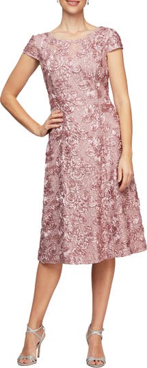 Alex Evenings Sequin Rosette Cocktail Dress Nordstrom