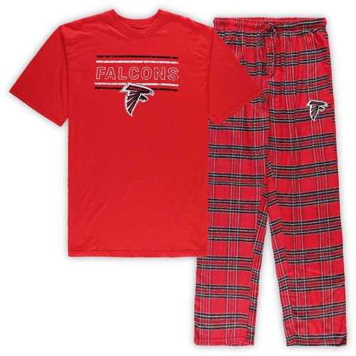 Men's Concepts Sport Red/Black Atlanta Falcons Big & Tall Flannel Sleep Set