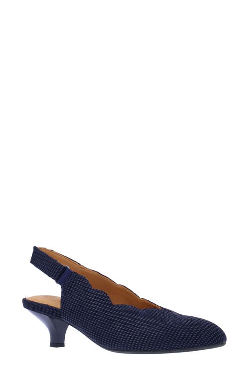 L'amour Des Pieds Hulda Slingback Kitten Heel Pump In Navy