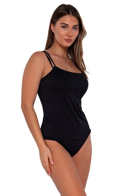 Shop Sunsets Taylor Tankini-40f/38g/36h In Black Seagrass Texture