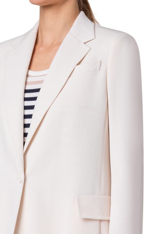 Akris Punto Wool Tricotine Boyfriend Blazer In Chalk