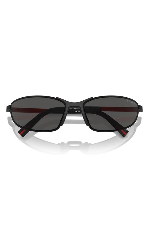 Prada Linea Rossa Matte Black Metal Sunglasses In Matte Black