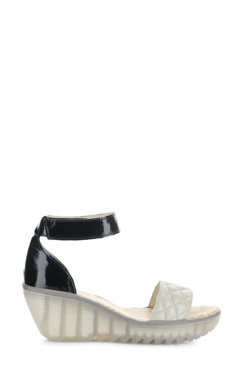 Shop Fly London Yaru Platform Wedge Sandal In Silver/black