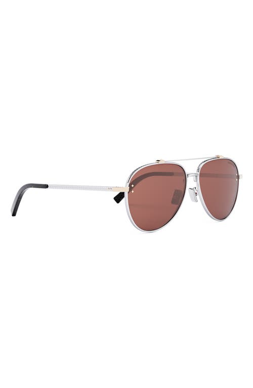 Shop Dior Cd Diamond A1u 59mm Pilot Sunglasses In Shiny Palladium/bordeaux