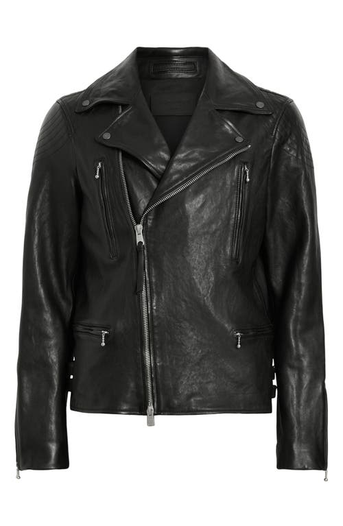 Shop Allsaints Thurman Leather Biker Jacket In Black