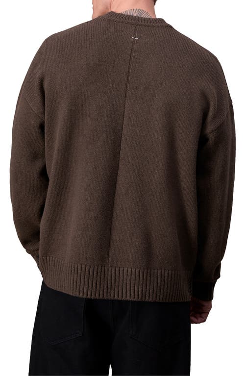 Shop Rag & Bone Clarkson Whipstitch Wool Sweater In Slatebrown