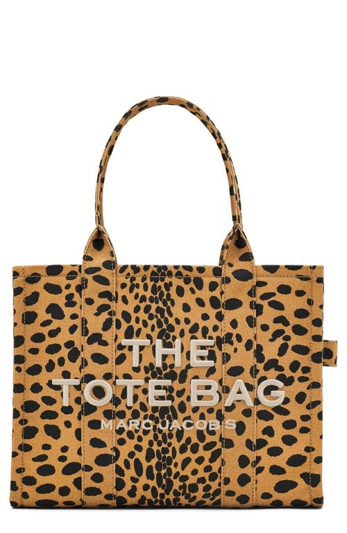 Marc Jacobs The Large Cheetah Cotton Canvas Tote in Brown/black Multi 