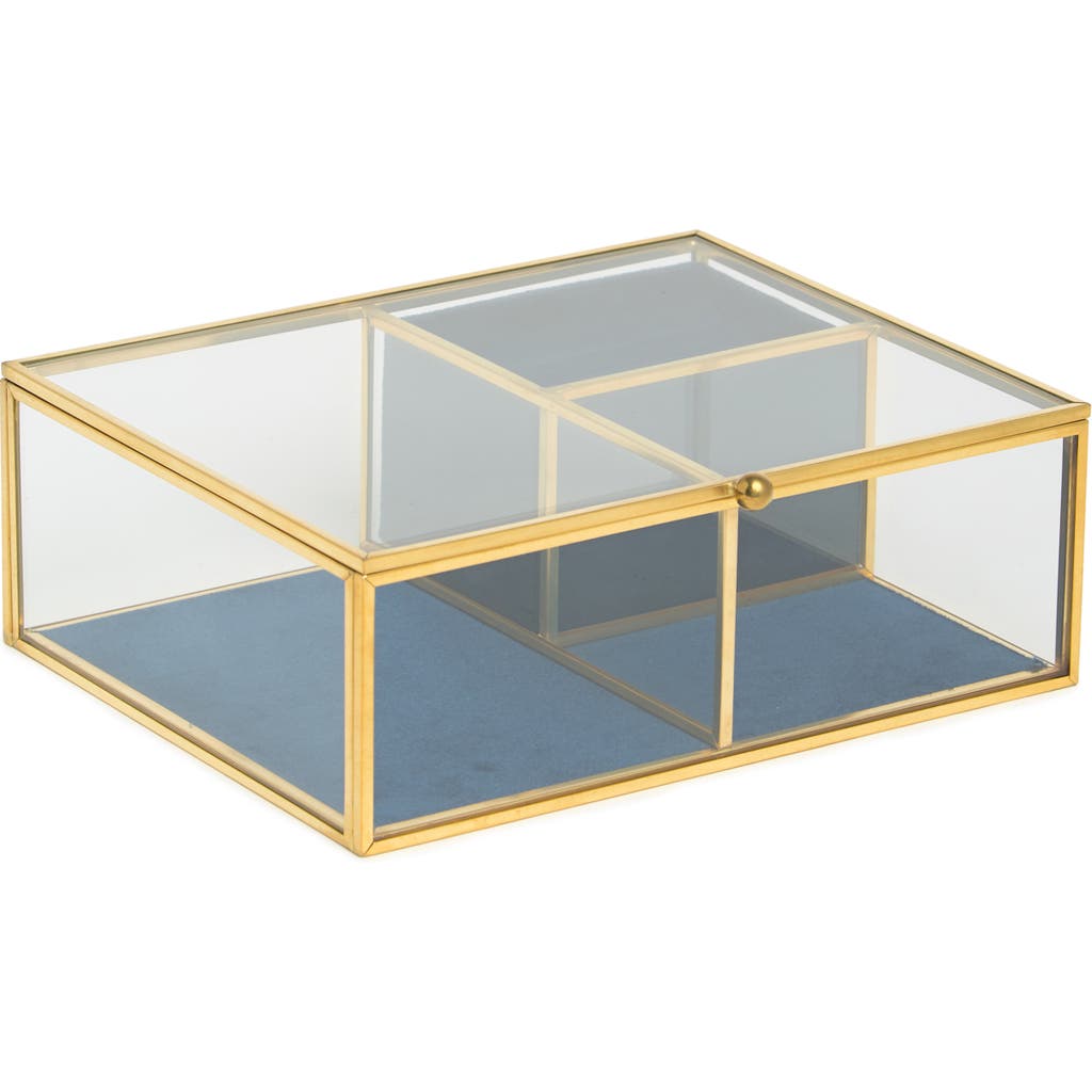Shop Nordstrom Glass & Velvet Jewelry Box In Clear- Navy- Gold
