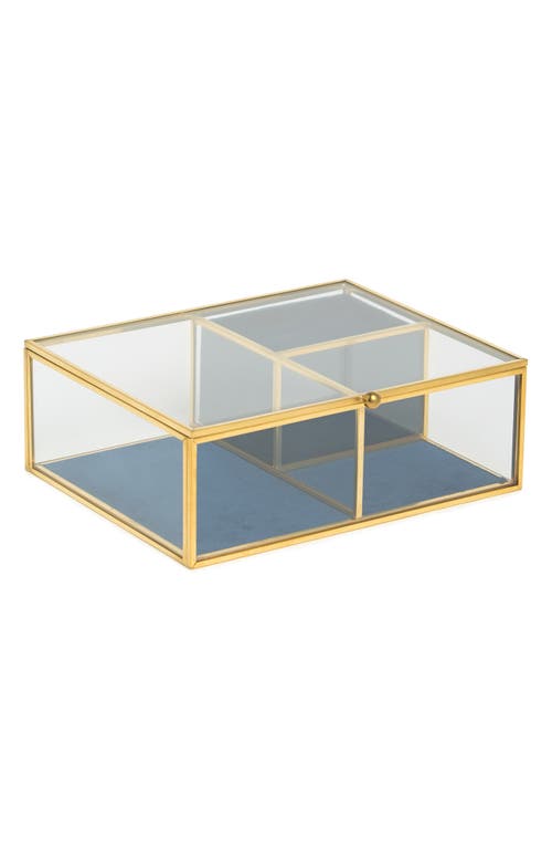 Shop Nordstrom Glass & Velvet Jewelry Box In Clear- Navy- Gold