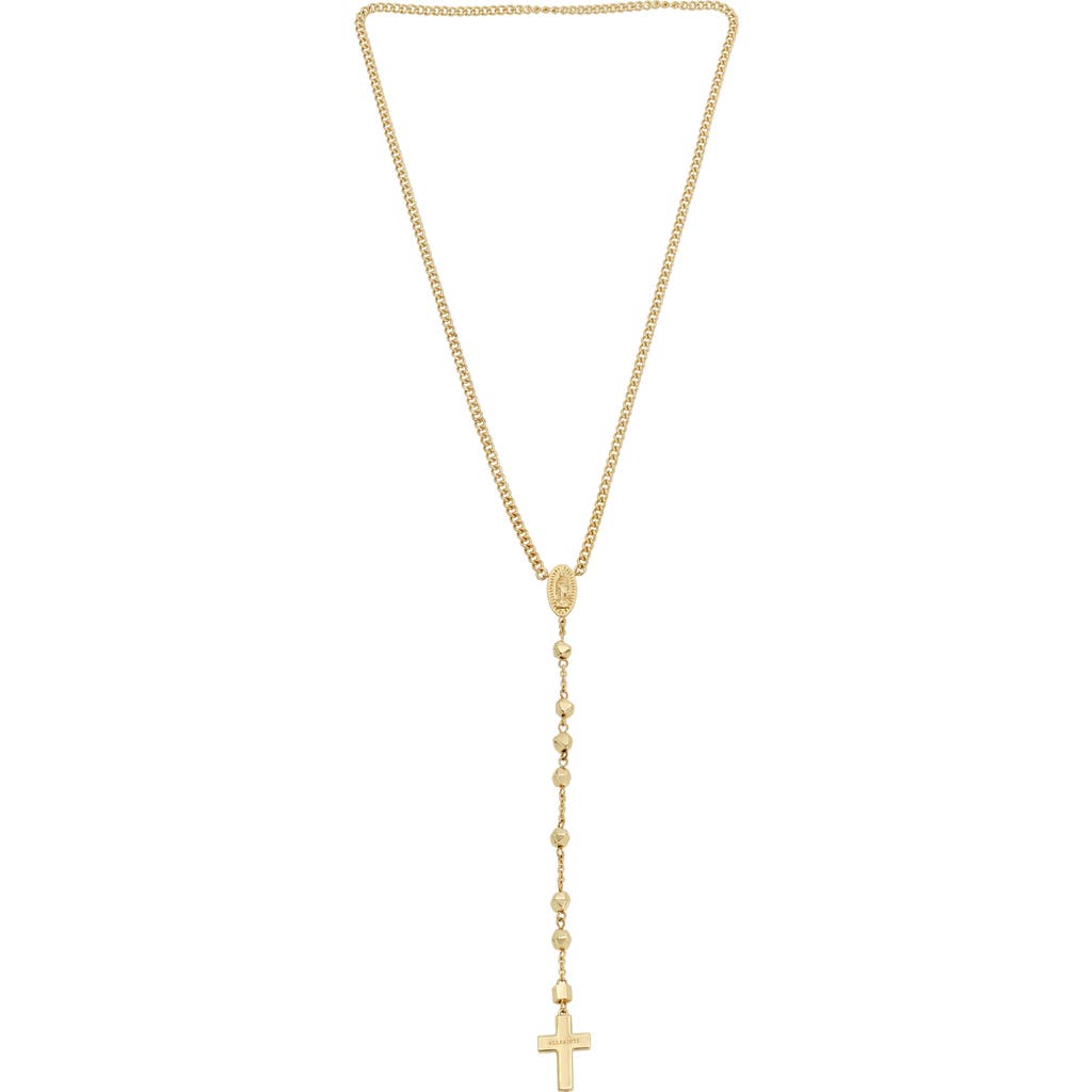 Allsaints Cross Y-necklace In Gold