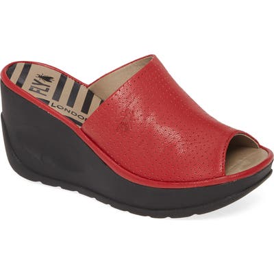 Fly London Javi Slide Sandal - Red