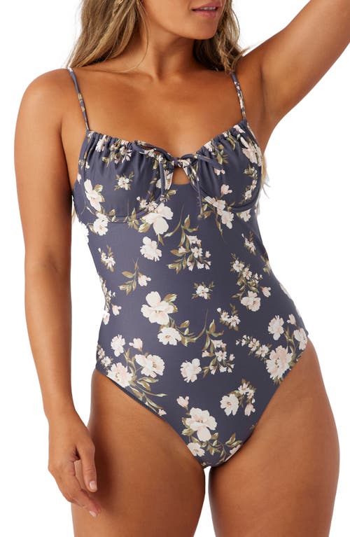 Shop O'neill Kendra Floral Kailua Underwire One-piece Swimsuit In Periscope