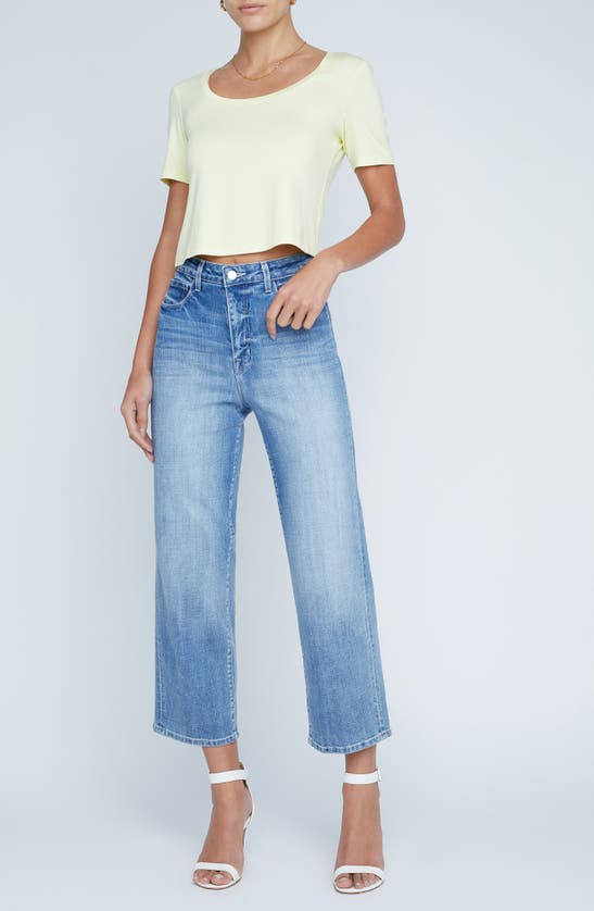 Shop L Agence June High Waist Crop Stovepipe Jeans In Tuscany