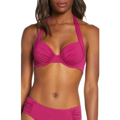 Tommy Bahama Underwire Halter Bikini Top - Burgundy