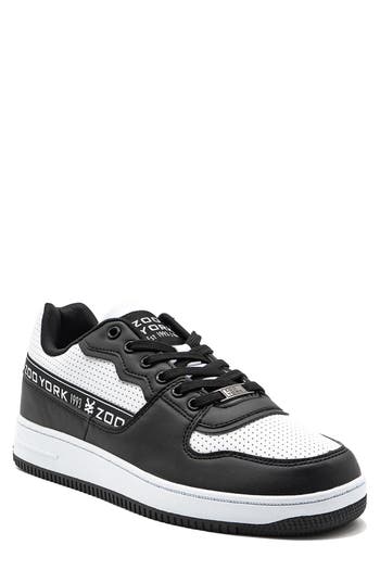 Shop Zoo York Deck Faux Leather Basketball Sneaker In Black/white