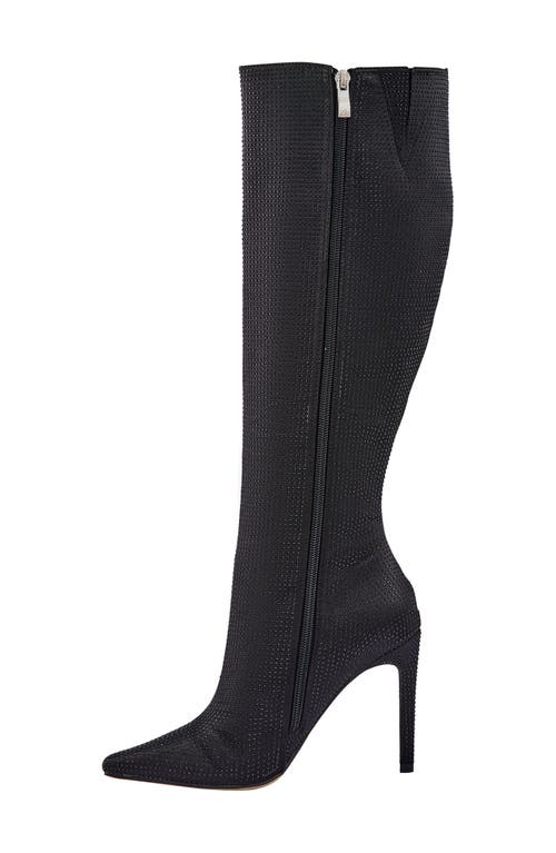 Lady Couture Diamond Rhinestone Pointed Toe Boot In Black
