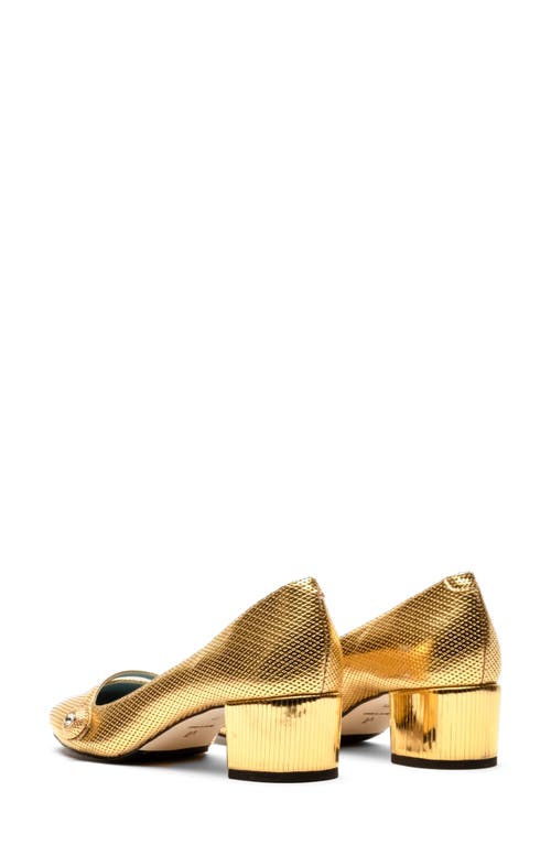 Frances Valentine Gaga Pump In Leather Gold