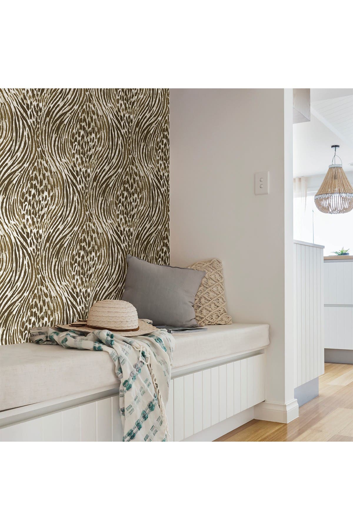 Wallpops ! Brown & Gold Fierce Peel & Stick Wallpaper In Rust/copper